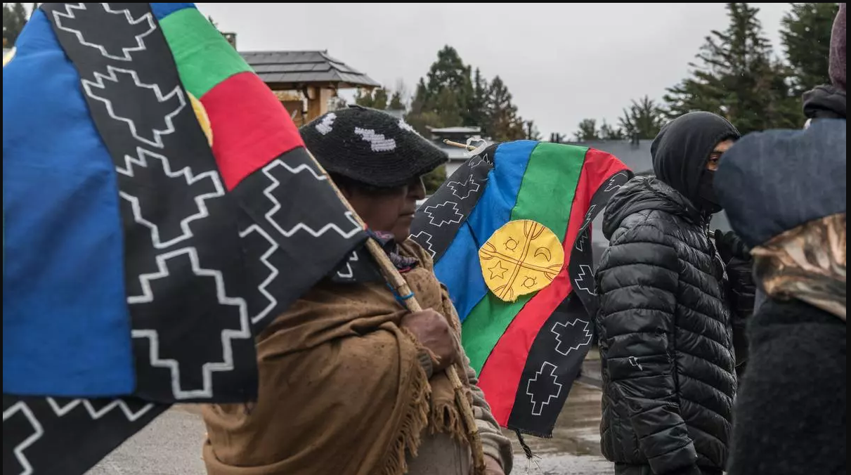 Protesta de comunidades mapuches en Bariloche.