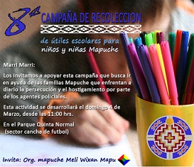 Para niños y niñas mapuche de comunidades movilizadas