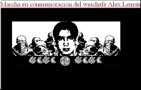 Chile, Santiago: Marcha en conmemoración del weichafe Alex Lemun