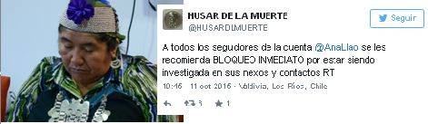 Ana Llao consejera mapuche presenta denuncia por amenazas a través de redes sociales