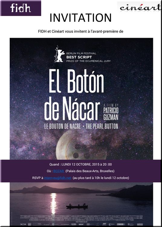 Belgica, Bruxelles : à lavant- première du film Le Bouton de Nacre