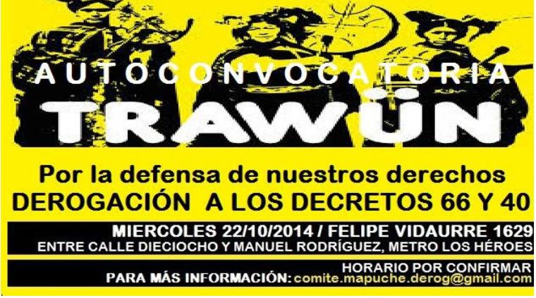 Autoconvocatoria  a un TRAWUN en el centro de Santiago
