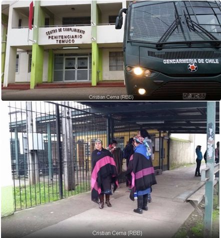 Comuneros mapuches se manifiestan al interior de la cárcel de Temuco
