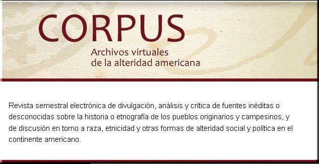 Corpus revista de divulgación, análisis sobre la historia o etnografía de los pueblos originarios