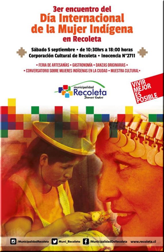 Chile,Santiago: 3er encuentro del Día Internacional de la Mujer Indígena en Recoleta