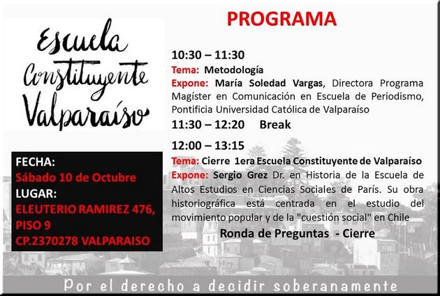 Chile, Valparaíso : 10º Clase de la Escuela Constituyente de Valparaíso