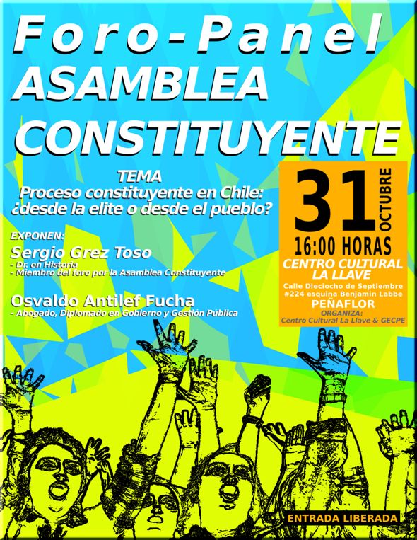 Chile, Peñaflor : FORO-PANEL: Proceso constituyente en Chile: ¿desde la élite o desde el pueblo