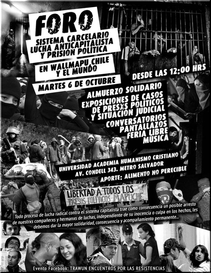 FORO PRISIÓN POLITICA, SISTEMA CARCELARIO Y LUCHA ANTICAPITALISTA, EN WALLMAPU, CHILE Y EL MUNDO