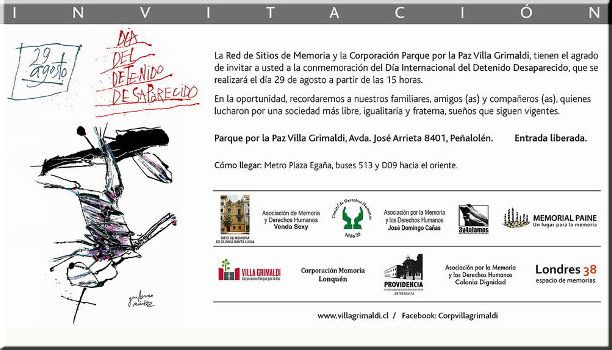 Chile, Santiago:  Invitación Día Internacional del Detenido Desaparecido