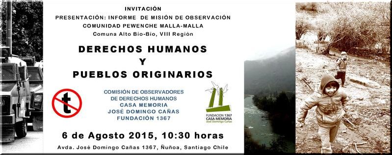 Chile, Santiago:  Casa Memoria  -  Informe Derechos Humanos y Pueblos Originarios.