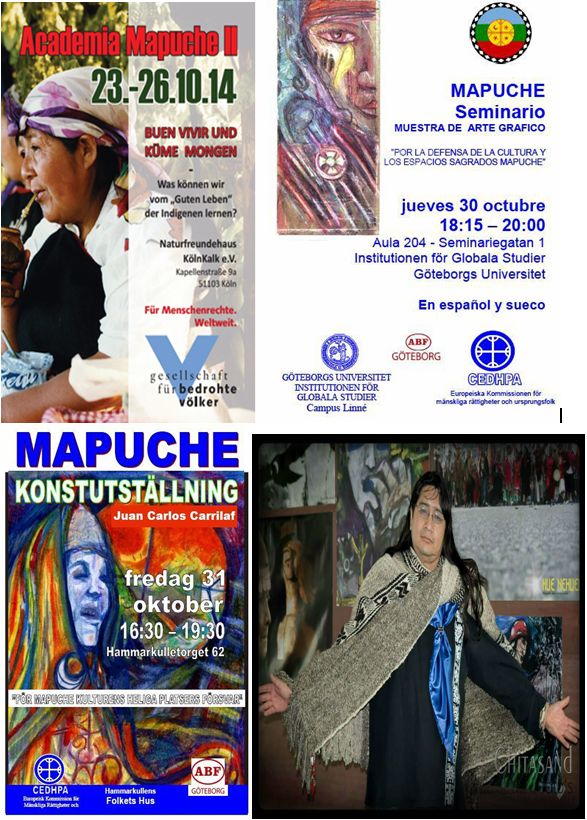 El artista plástico Mapuche-chehuelche Juan Carlos Carrilaf