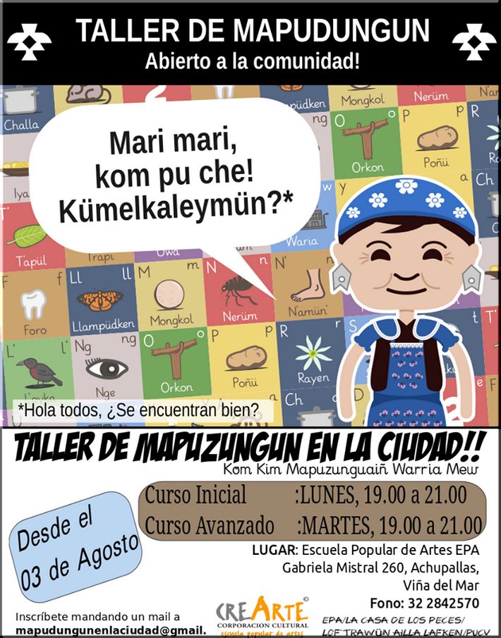 Viña del Mar : Taller de Mapuzungun en la ciudad - Kom Kim Mapuzungun Warria Mew