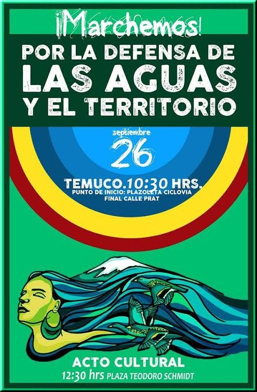 Chile: Manifestación en Temuco por la defensa de las aguas y los territorios