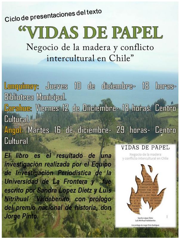 Libro “Vidas de papel, negocio de la madera y conflicto intercultural en Chile”