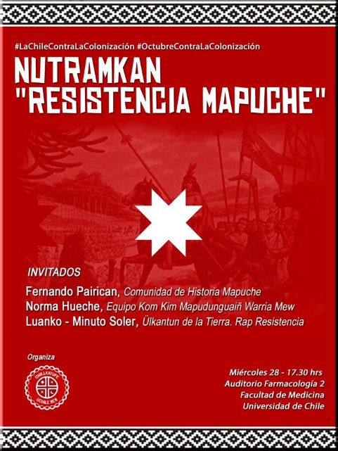 Chile,Santiago: Nütramkan (Conversatorio) sobre la Resistencia Mapuche.