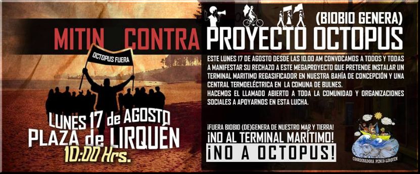 Chile, Mitin contra BIOBIOGENERA  ( Proyecto Octopus )