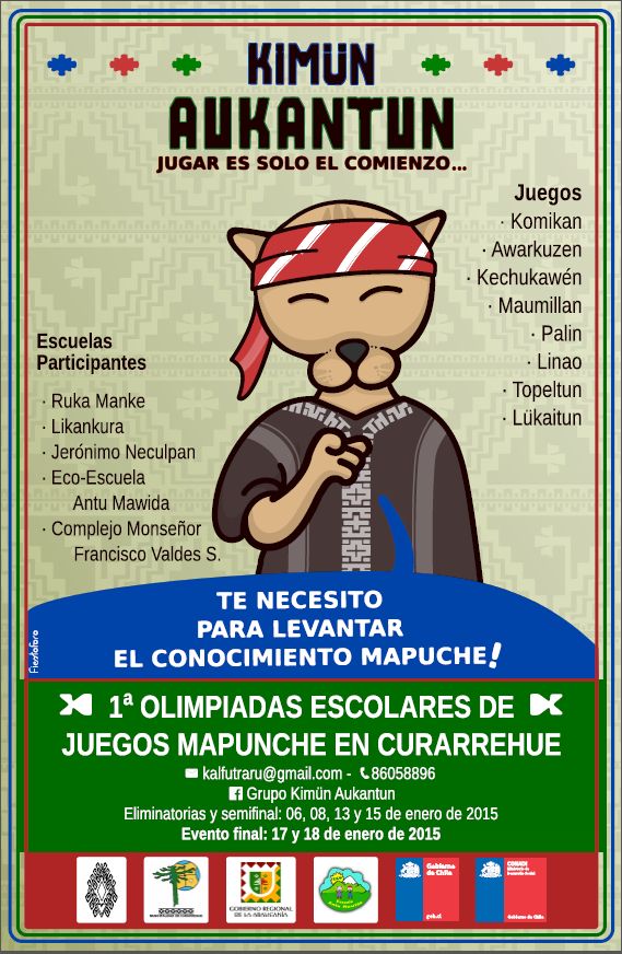 ÜNE PICHIKECHE AUKATXAWÜN ÑI KURAREWE MEW   1° OLIMPIADAS ESCOLARES DE JUEGOS MAPUNCHE EN CURARREHUE