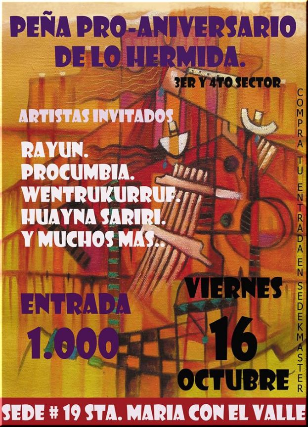 Chile, Santiago: Peña pro aniversario de Lo Hermida (3er y 4to sector).