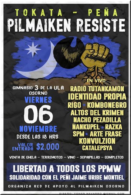 CHILE , OSORNO: TOKATA - PEÑA PILMAIKEN RESISTE