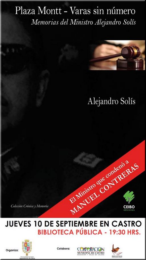 Chiloe,Castro: ex juez Alejandro Solís y Ministro de la Corte de Apelaciones presentará su libro :