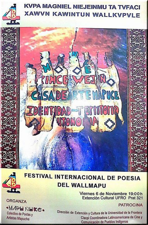 Chile, Temuko : 4to Festival de Poesia del Wallmapu desde el 4 al 6 de noviembre ver cronograma
