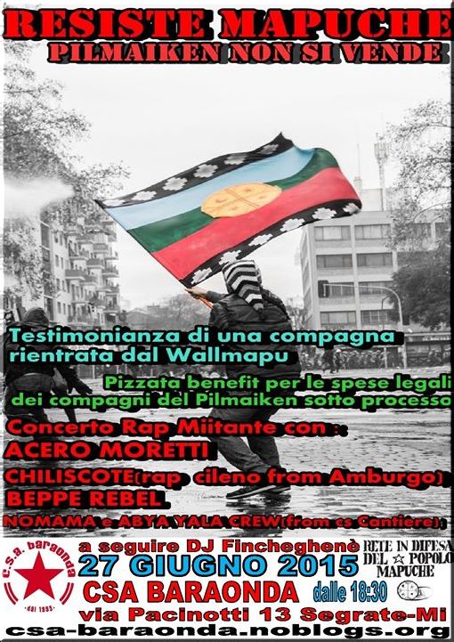 Italia, Milano : Resiste Mapuche | Pilmaiken non si vende