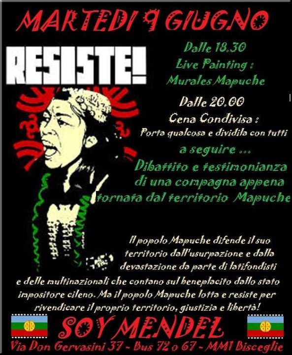 Italia, Milano RESISTI: incontro con il popolo Mapuche in resistenza