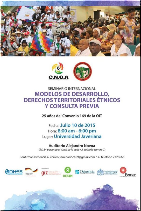 Colombia, Seminario Internacional  Modelos de Desarrollo, Derechos Territoriales Étnicos y Consulta 