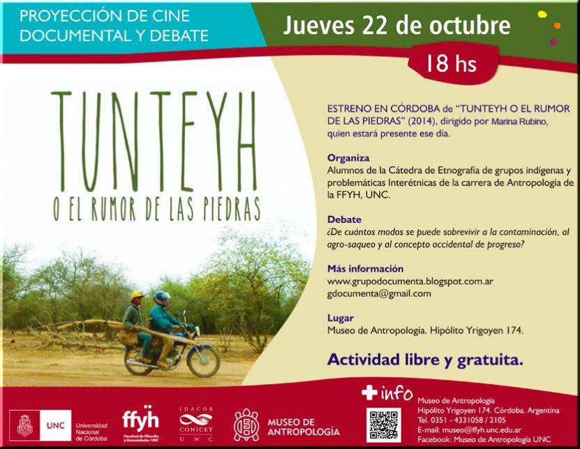 Argentina,Cordoba : El ciclón: Cine y Antropología - Tunteyh o el rumor de las piedras