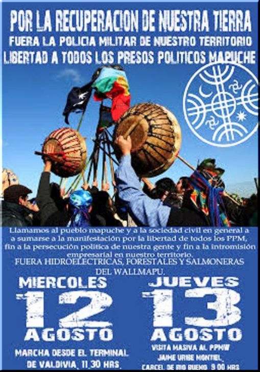 Chile, Valdivia : MARCHA POR LA RECUPERACION DE NUESTRA TIERRA