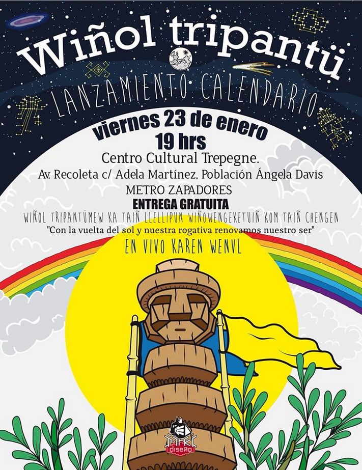 Lanzamiento calendario Mapuche en Santiago - Recoleta