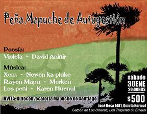 Actividad de autogestión para el financiamiento de la Autoconvocatoria Mapuche de Santiago