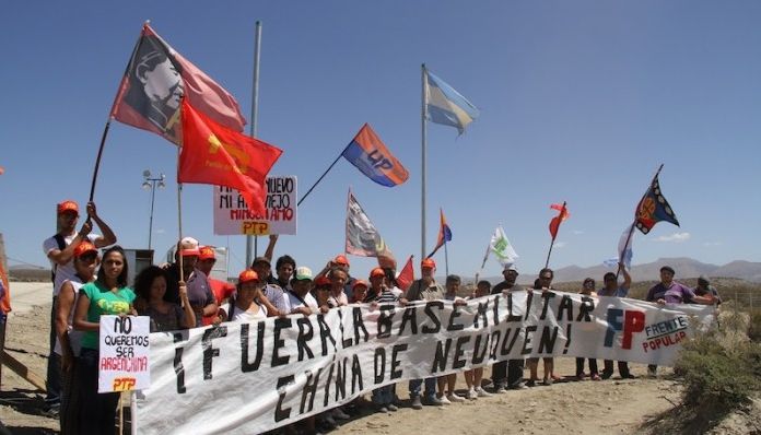 Argentina, Neuquén: acto de repudio a la instalación de la base China en el paraje Quintuco.