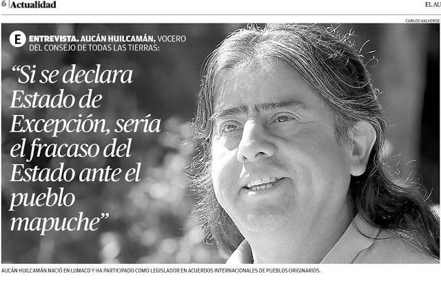 Sería el fracaso del Estado ante el pueblo mapuche
