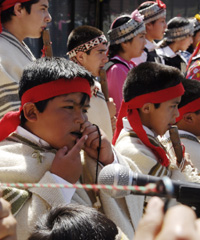 Orquestas mapuches rescatan sus raíces en el Alto Biobío