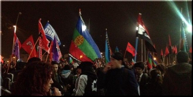 Banderazo mapuche culmina con críticas a Gobierno y transportistas