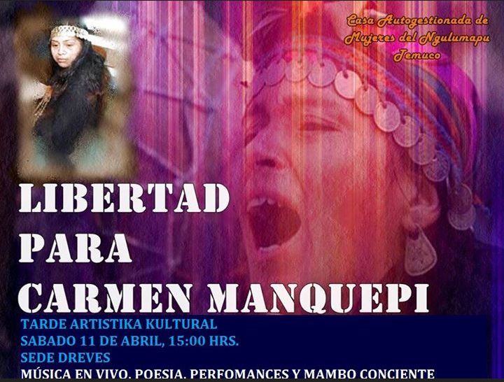 Temuco : Tarde Artistika Kultural Libertad a Carmen Mankepi Rebolledo