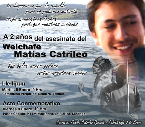A dos años del asesinato de Matias Catrileo