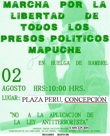 Marcha por la libertad de todos los presos políticos mapuches