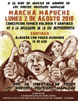 Marcha por la libertad de todos los presos políticos mapuches