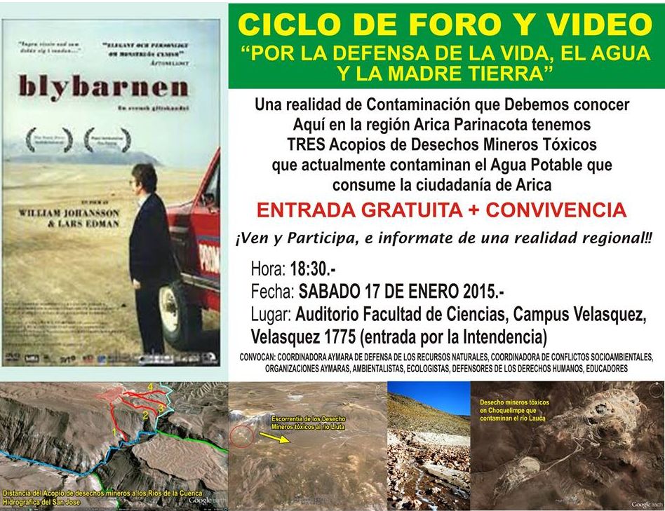 Ciclo de foro y Video en Arica: Por la defensa de la vida, el agua y la madre tierra 