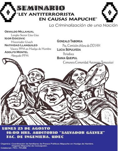 Seminario Ley Antiterrorista contra el pueblo mapuche