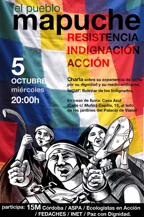 Representantes mapuche Fidel Tranamil (machi) y Francisco Painevilo del territrio Makewe-Trapilwe