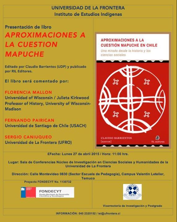 TEMUCO: Lanzamiento Libro Aproximaciones a la cuestión mapuche