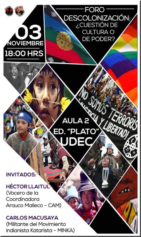 Chile, Concepción: FORO - Descolonización: ¿Cuestión de cultura o de poder?