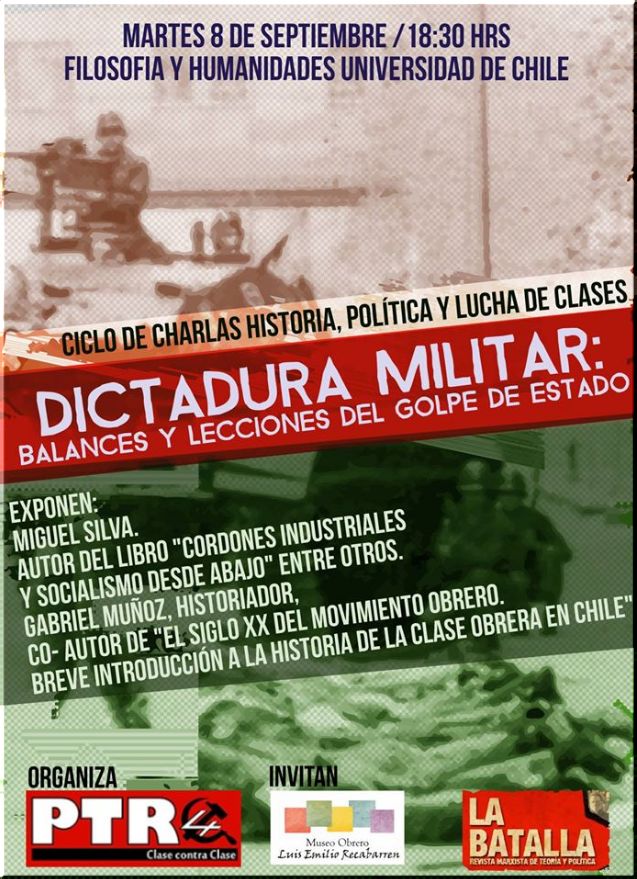 Chile,Santiago: CHARLA: DICTADURA MILITAR/ Balances y lecciones del golpe de Estado