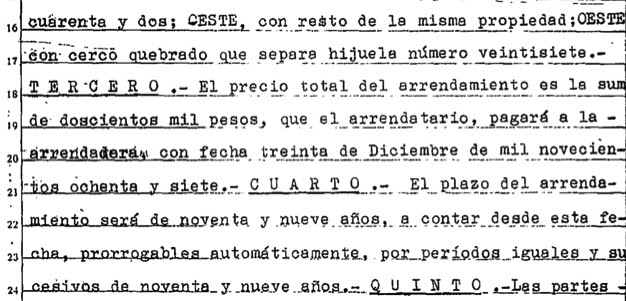 Pastor arrendó terreno a dos siglos por 200 mil pesos (US$ 300)