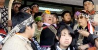 Mujeres mapuches marchan por libertad 