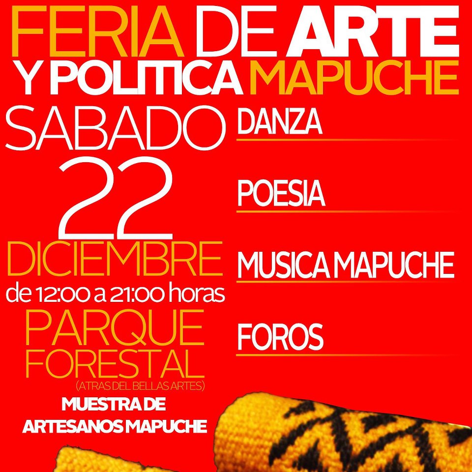 Feria de arte y politica mapuche