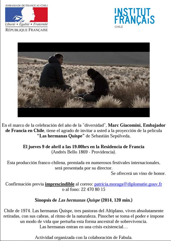 Santiago: Proyección de la película "Las hermanas Quispe"